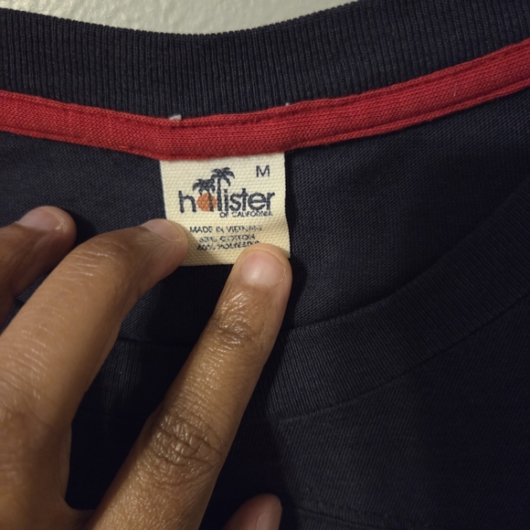 VTG Y2K Hollister T-Shirt Men Med California Blue Beach Spellout Surfer Crewneck - Picture 4 of 6